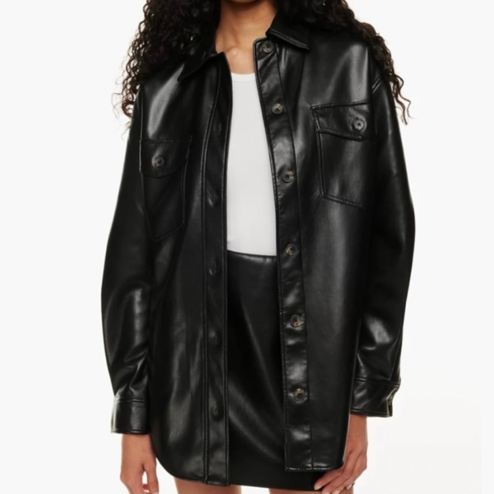 Wilfred Ganna Faux leather shacket